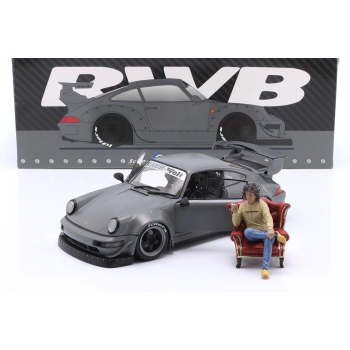 Porsche 911 (964) RWB Bodykit 2024 Nardo grey + figurka - skala 1:18 - Solido
